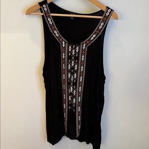 Black embroidered top